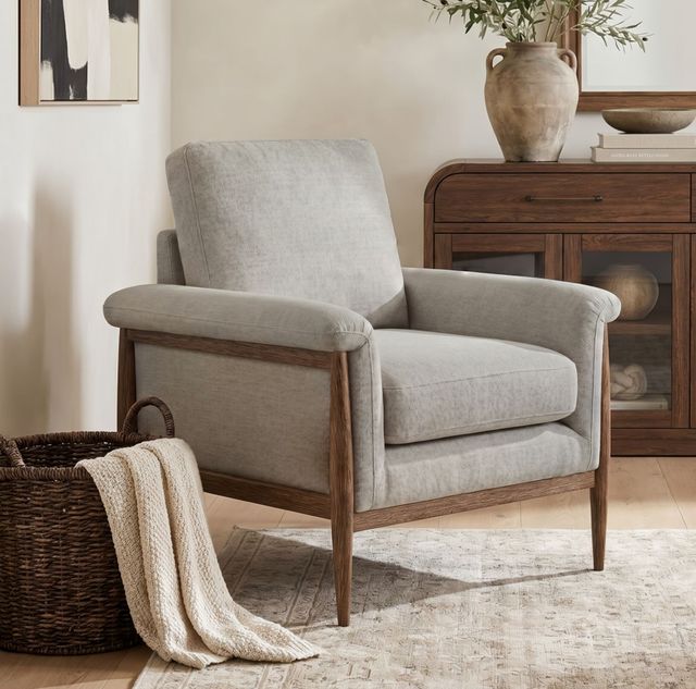 Elements International Comet Light Gray Accent Chair-1