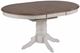 TEI Corner Stone Gray/Oak Pedestal Dining Table with 15" Butterfly Leaf-0
