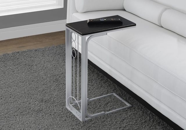 Monarch Specialties Inc. Black Top Accent Table with Grey Metal Base-1