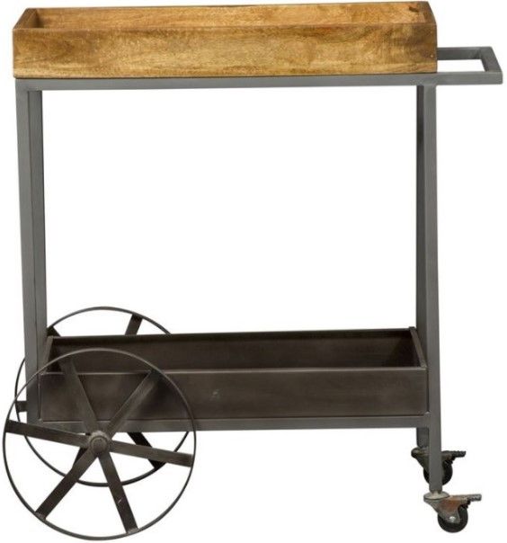 Liberty Furniture Raven Iron/Nutmeg Accent Bar Trolley-1