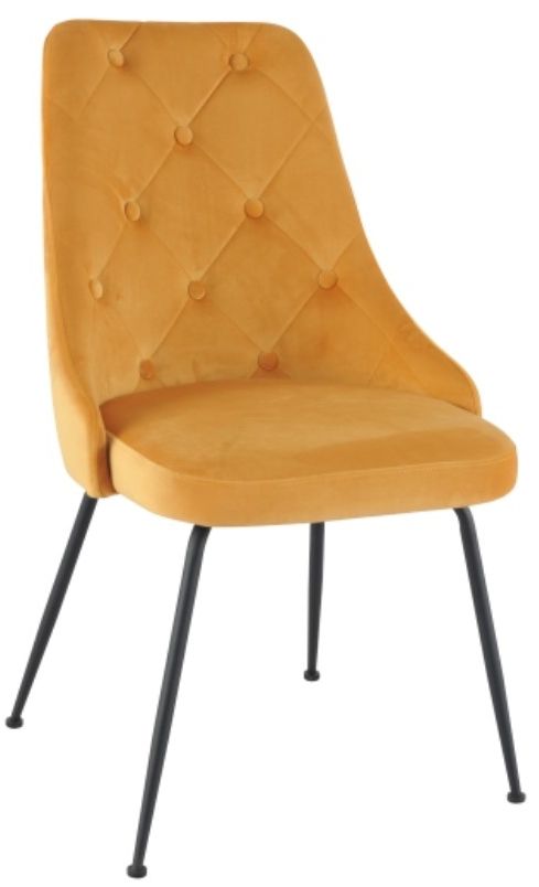 Mazin Furniture Plumeria Mustard Yellow Dining Side Chair -0