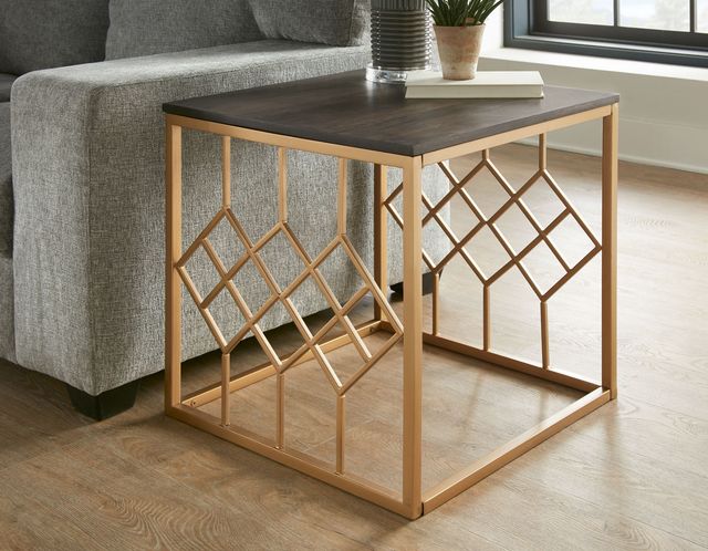 Steve Silver Co. Beatrix Walnut/Brass End Table-2