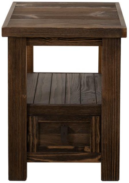 International Furniture Direct Dutton Brown Chairside Table-3