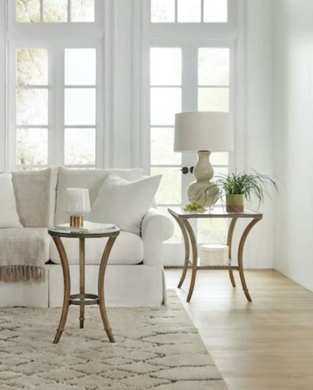 Hooker® Furniture Commerce and Market Martini Glass Top Accent Table with Antique Gold Base-1