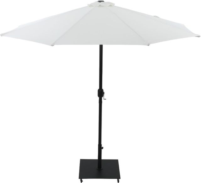 Meridian Furniture Fiji Matte Black/White Aluminum Outdoor Patio Umbrella and Base-0