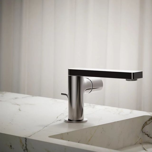 KOHLER® Composed® Vibrant Titanium Single-Handle Bathroom Sink Faucet with Cylindrical Handle-3