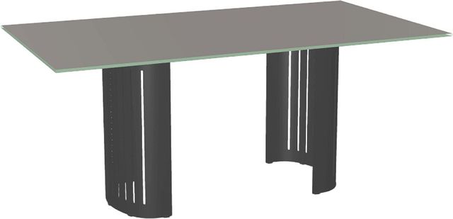 Amisco Customizable Rachel 72" Rectangular Dining Table with 0.5" Taupe Glass Top-0