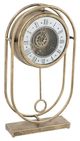 A & B Home Metallic Gold Vintage Inspired Table Gear Clock on Rectangle Stand-1