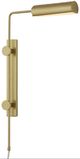 Currey & Company Satire Brushed Brass Swing-Arm Wall Sconce-0