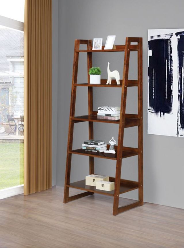 Coaster® Cappuccino 5-Shelf Ladder Bookcase-2