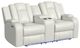 Elements International Carlo Pebble Oyster Power Reclining Loveseat with Power Headrest-0