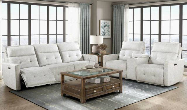 Homelegance® Salida 3-Piece White Power Double Reclining Sectional with Power Headrests-1