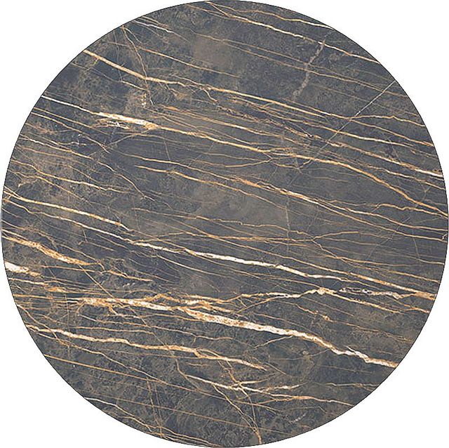 Amisco Customizable Asterisk Black Marble Round Dining Table Top with Metal Base-3