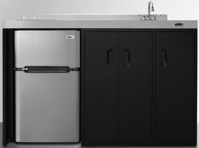 Summit® 54" Black and Stainless Steel All-In-One Kitchenette-0