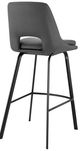 Armen Living Carise Gray/Matte Black 26" Swivel Counter Stool-2