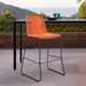 Armen Living Shasta Black/Tangerine Rope/Steel Outdoor Bar Stool-1