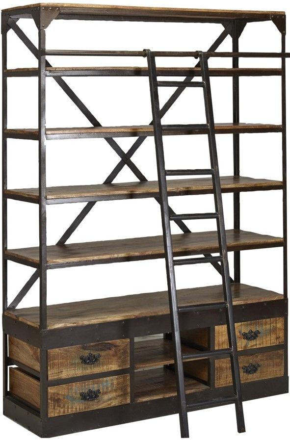 Jaipur Furniture Vintage Sawan Large Library Bookcase-0