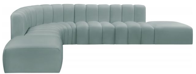 Meridian Furniture Arc 7-Piece Mint Green Vegan Leather Sectional-1