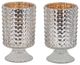 A & B Home Hobnail 2-Piece Clear/Gold Glass Hurricane Candle Holder Set-0
