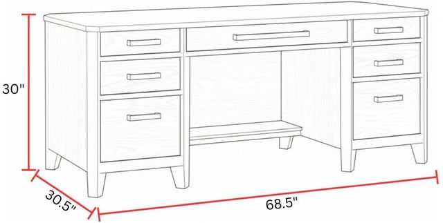 Parker House® Breckenridge Medium Brown 68" Executive Desk-1