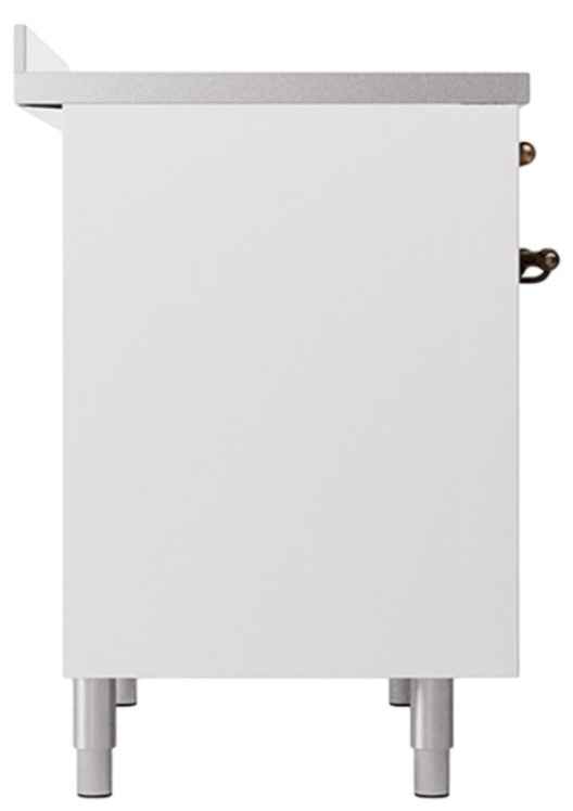 Ilve® Nostalgie II Noblesse 40'' White Pro Style Induction Range with Burnished Trim-2