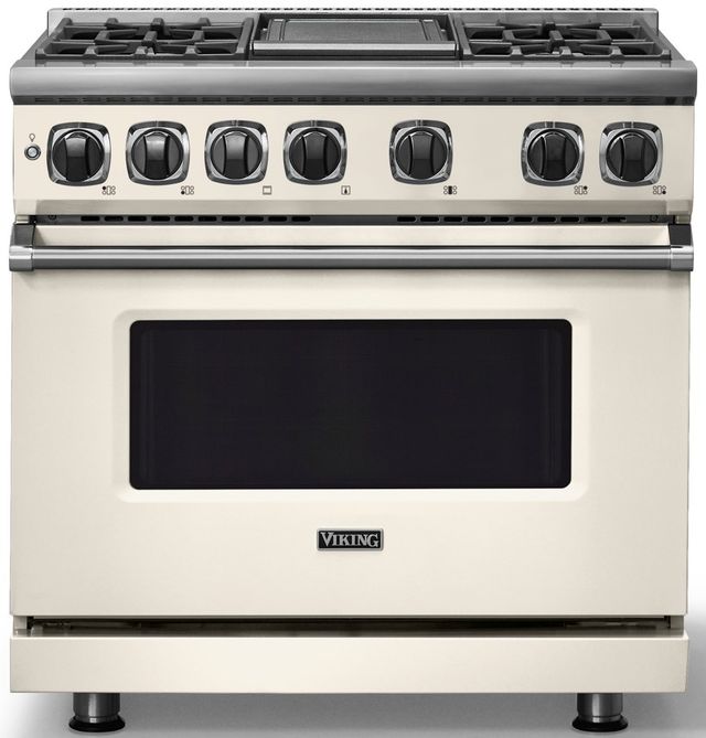 Viking® 7 Series 36" Pure White Pro Style Dual Fuel Range with Griddle-0
