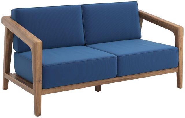 New Classic® Home Furnishings Bali Dark Blue Eucalyptus Outdoor Loveseat-0