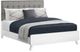 Monarch Specialties Inc. Grey/White Oak Queen Upholstered Panel Bed-0