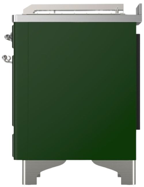 Ilve® Majestic III 48" Emerald Green Pro Style Dual Fuel Natural Gas Range with French Top and Chrome Trim-3