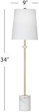 Bassett Mirror Fairfield Brass/White Table Lamp-3