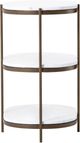 Four Hands Felix  Antique Brass/Polished White Oval Nightstand-3