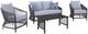 Signature Design by Ashley® Bridges Beach 4-Piece Black/Gray Aluminum/Fabric Outdoor Conversation Set-0