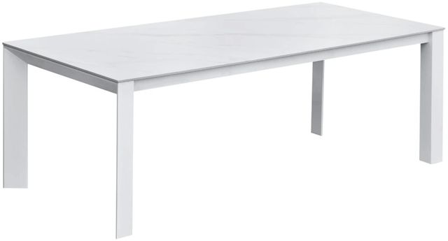Intercon Alexa White Aluminum/Stone Outdoor Dining Table-0