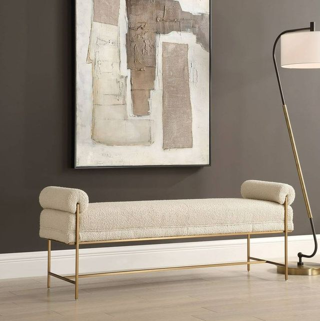 Uttermost® Bolster Pearl White Lounge Bench-1