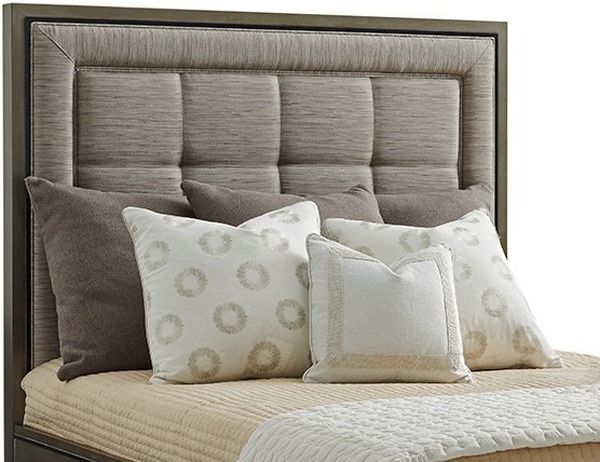 Lexington Home Ariana St. Tropez Gray Platinum Queen Upholstered Panel Bed-1