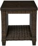 Signature Design by Ashley® Drakes Beach Dark Brown Aluminum Outdoor Square End Table-2