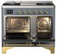 Ilve® Majestic III 40" Blue Gray Pro Style Dual Fuel Natural Gas Range with Solid Door and Brass Trim-1