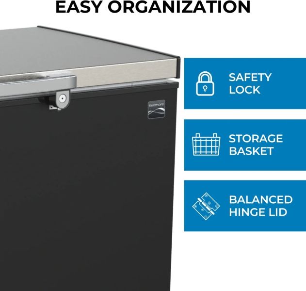 Kenmore® 30" 7 Cu. Ft. Black & Stainless Steel Garage Ready Locking Chest Freezer-3