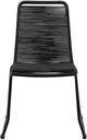 Armen Living Shasta 2-Piece Black Rope/Steel Outdoor Dining Side Chair Set-4