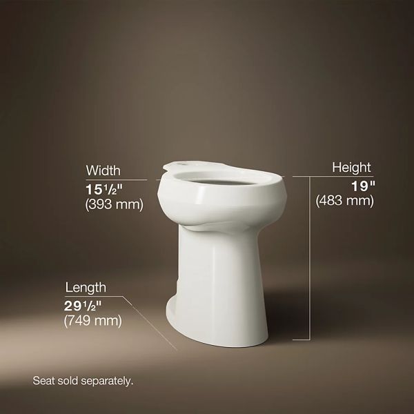 KOHLER® Highline® Biscuit Elongated Tall Elongated Toilet Bowl-4