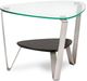 BDI Dino™ 1347 Glass Top End Table with Stained Oak Natural Walnut Shelf-1