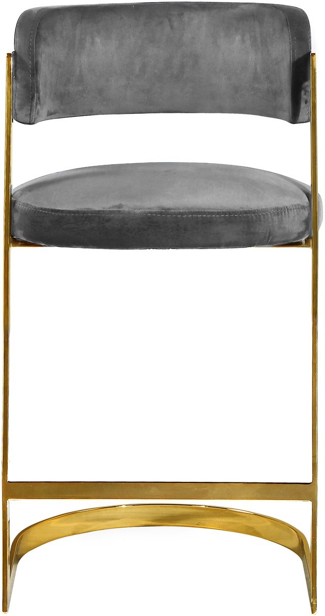 Meridian Furniture Stephanie Gray Velvet Counter Stool-2