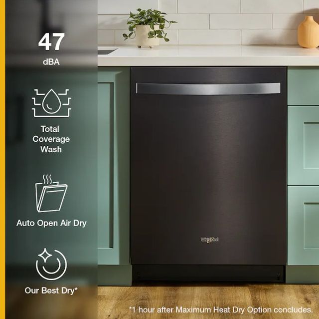 Whirlpool® 24" Fingerprint Resistant Black Stainless Steel Top Control Built-In Dishwasher with Total Coverage Wash Action and Auto Open Air Dry-4
