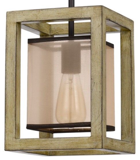 Cal® Lighting & Accessories Palencia Distressed Oak Pendant-3