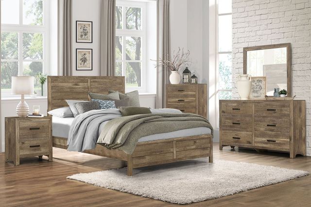 Mazin Furniture Mandan Weathered Pine Full Panel Bed-2