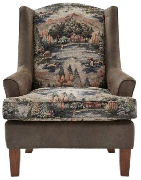 Best® Home Furnishings Field & Stream Home Andrea MFX1 Wing Back Chair with Dark Walnut Legs-1