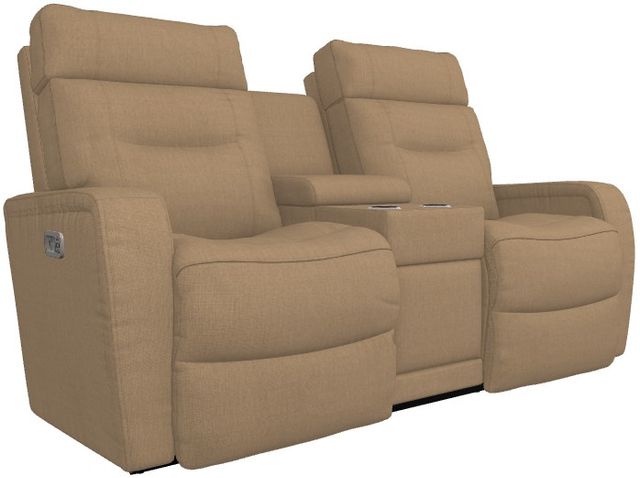 La-Z-Boy® Baron Toast Power Wall Reclining Loveseat with Console and Headrest-0