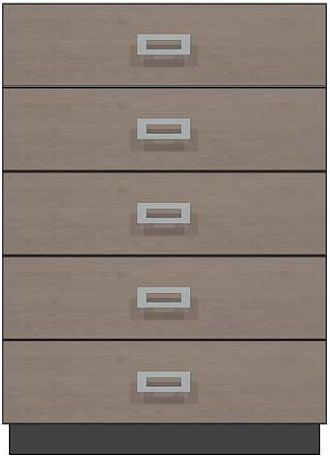 Country View Woodworking Customizable American Modern 36'' 5-Drawer Plinth Base Chest-0