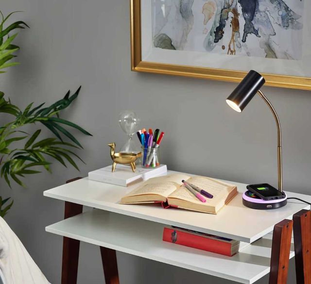 Adesso® Shayne Black LED Charging Desk Lamp -2