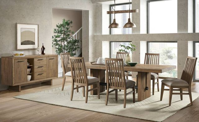 Intercon Landmark Weathered Oak Trestle Dining Table-1